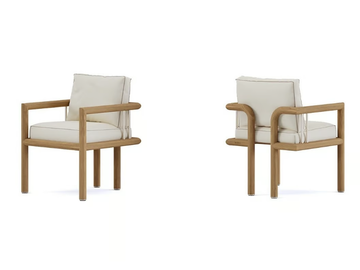 IMANE - Iroko garden chair with armrests by Paolo Castelli - view 2